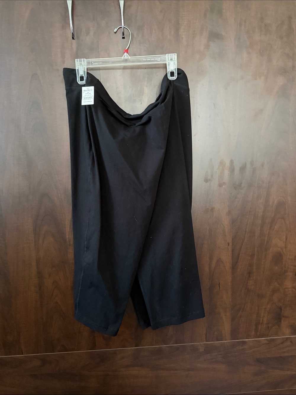 Athletic Works Black Capris with Draped Waist